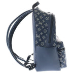 Louis Vuitton Monogram Shadow Discovery Backpack PM Navy Leather Silver — view 3