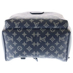 Louis Vuitton Monogram Shadow Discovery Backpack PM Navy Leather Silver — view 4
