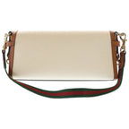 Gucci Chess Molle Shoulder Bag Beige Brown Canvas Leather Gold — view 2