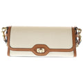 Gucci Chess Molle Shoulder Bag Beige Brown Canvas Leather Gold