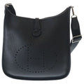 Hermes Evelyne PM Shoulder Bag Black Epsom Silver