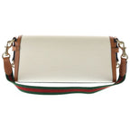 Gucci Chess Molle Shoulder Bag Beige Brown Canvas Leather Gold — view 2