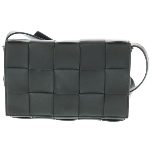 Bottega Veneta Maxi Intrecciato Cassette Shoulder Back Dark Green Lambskin