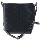 Gucci GG Emblem 2-Way Mini Shoulder Bag Black Leather Gold — view 2