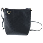 Gucci GG Emblem 2-Way Mini Shoulder Bag Black Leather Gold