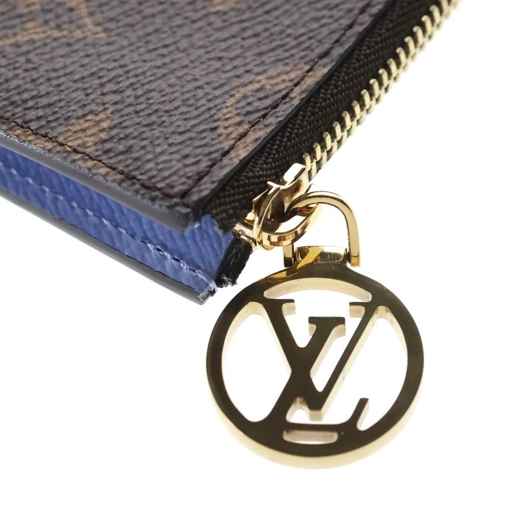 Louis Vuitton Monogram Card Holder Romy Case Blue Frost Brown — view 5
