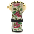 Gucci Timeless Floral Logo Leather Quartz Watch Ivory Gold — view 2