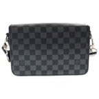 Louis Vuitton Damier Infini Studio Messenger Shoulder Bag Black Leather Silver
