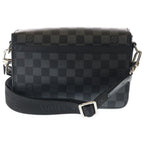 Louis Vuitton Damier Infini Studio Messenger Shoulder Bag Black Leather Silver — view 2