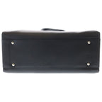 Chanel CC Logo Tote Black Caviar Leather Silver — view 5