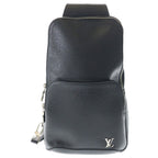 Louis Vuitton Taiga Avenue Sling Bag Black Leather Silver