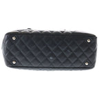 Chanel Cambon Line Quilted Handbag Black Lambskin Silver — view 5