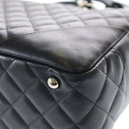 Chanel Cambon Line Quilted Handbag Black Lambskin Silver — view 6