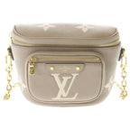 Louis Vuitton Monogram Empreinte Mini Bum Bag Bicolor Beige Leather Gold