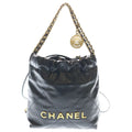 Chanel 22 Mini Calfskin Leather Black Gold Handbag