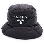 Prada Padded Re-Nylon Bucket Hat Logo Black Iyk — view 4