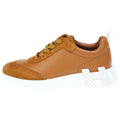 Hermes Bouncing Logo Suede Combination Leather Sneakers Brown