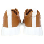 Hermes Bouncing Logo Suede Combination Leather Sneakers Brown — view 3