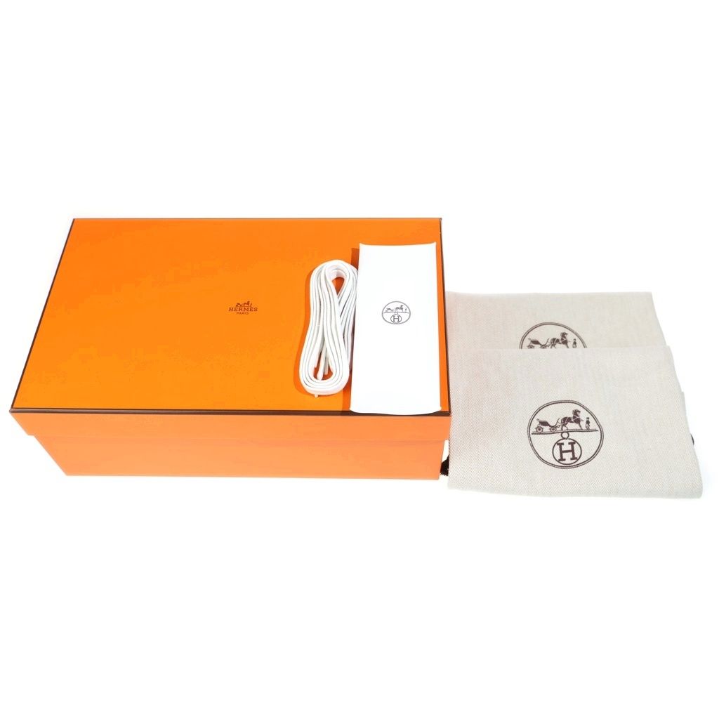 Hermes Bouncing Logo Suede Combination Leather Sneakers Brown — view 6