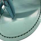 Chanel Sandals Leather Thong Mint Green 38c Chain CC Logo — view 9