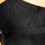 Celine Flap Shoulder Bag Black Brown Macadam Suede Leather — view 9