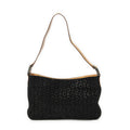 Celine Flap Shoulder Bag Black Brown Macadam Suede Leather