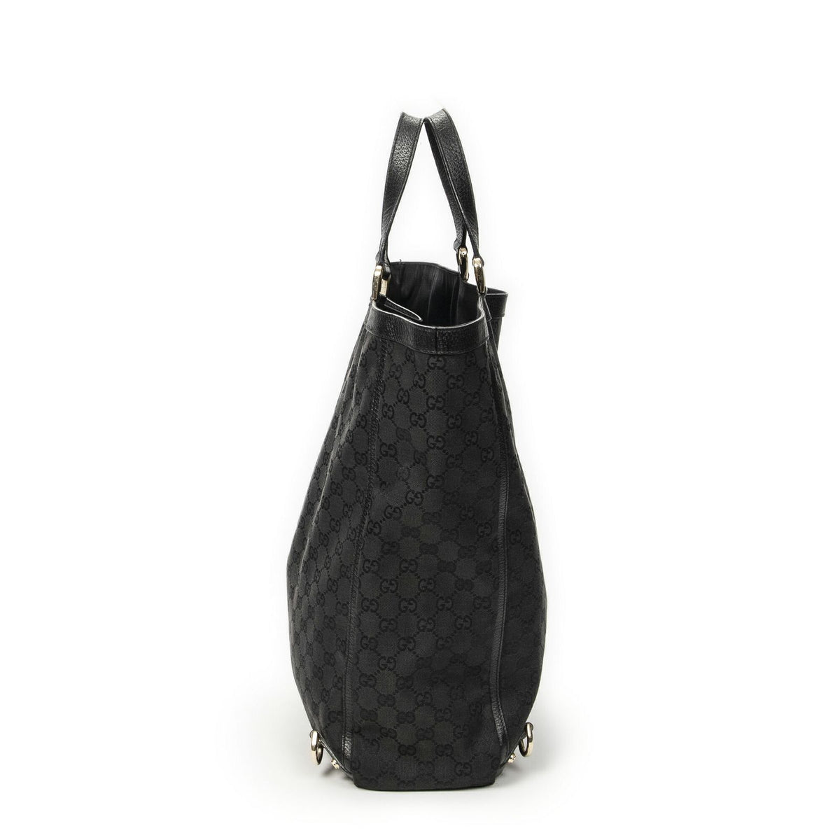 Gucci Abbey D-ring Vertical Tote Black GG Canvas — view 3