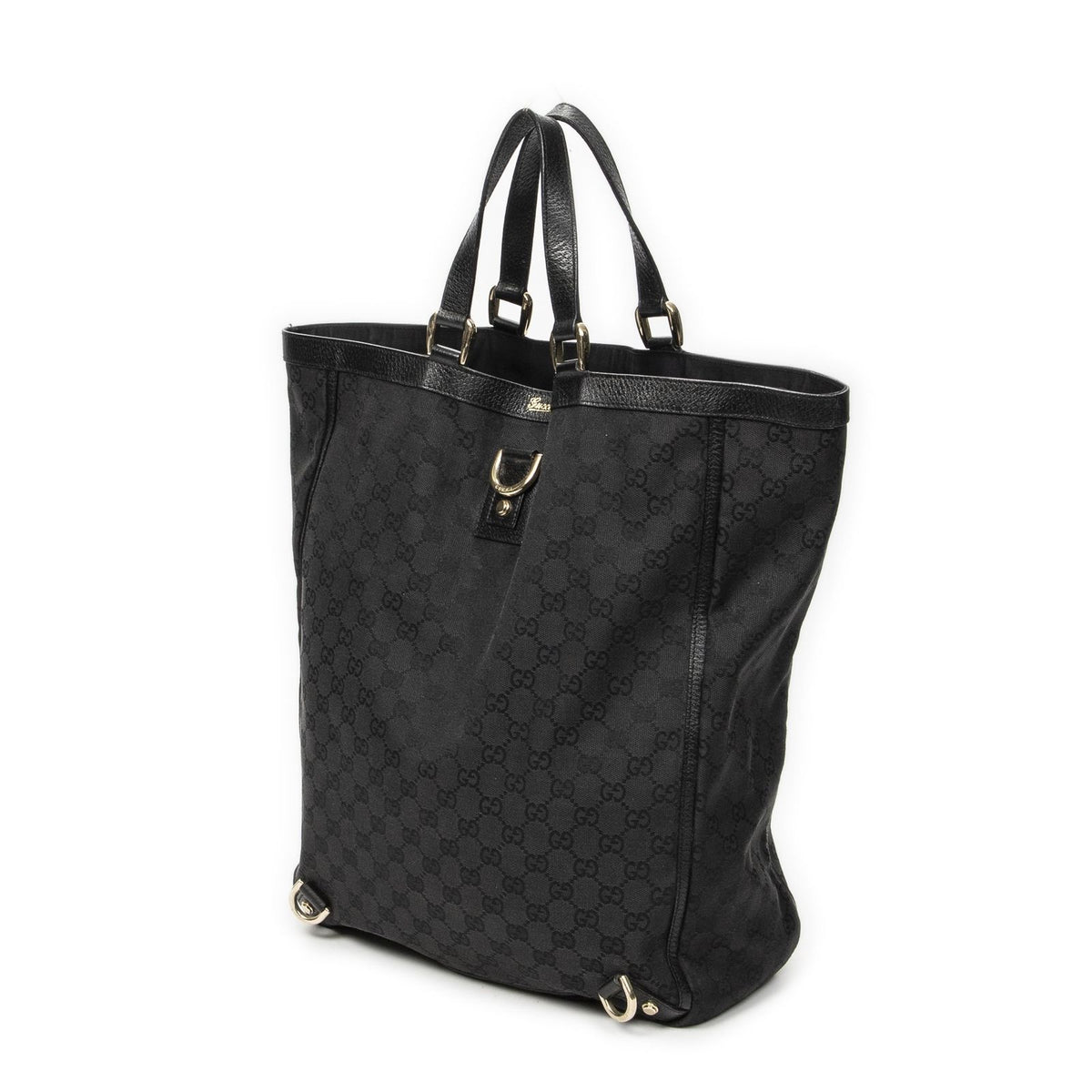 Gucci Abbey D-ring Vertical Tote Black GG Canvas — view 2