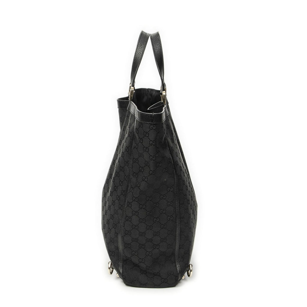 Gucci Abbey D-ring Vertical Tote Black GG Canvas — view 4