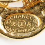 Chanel CC Logo Heart Clip Earrings Gold Plated — view 3