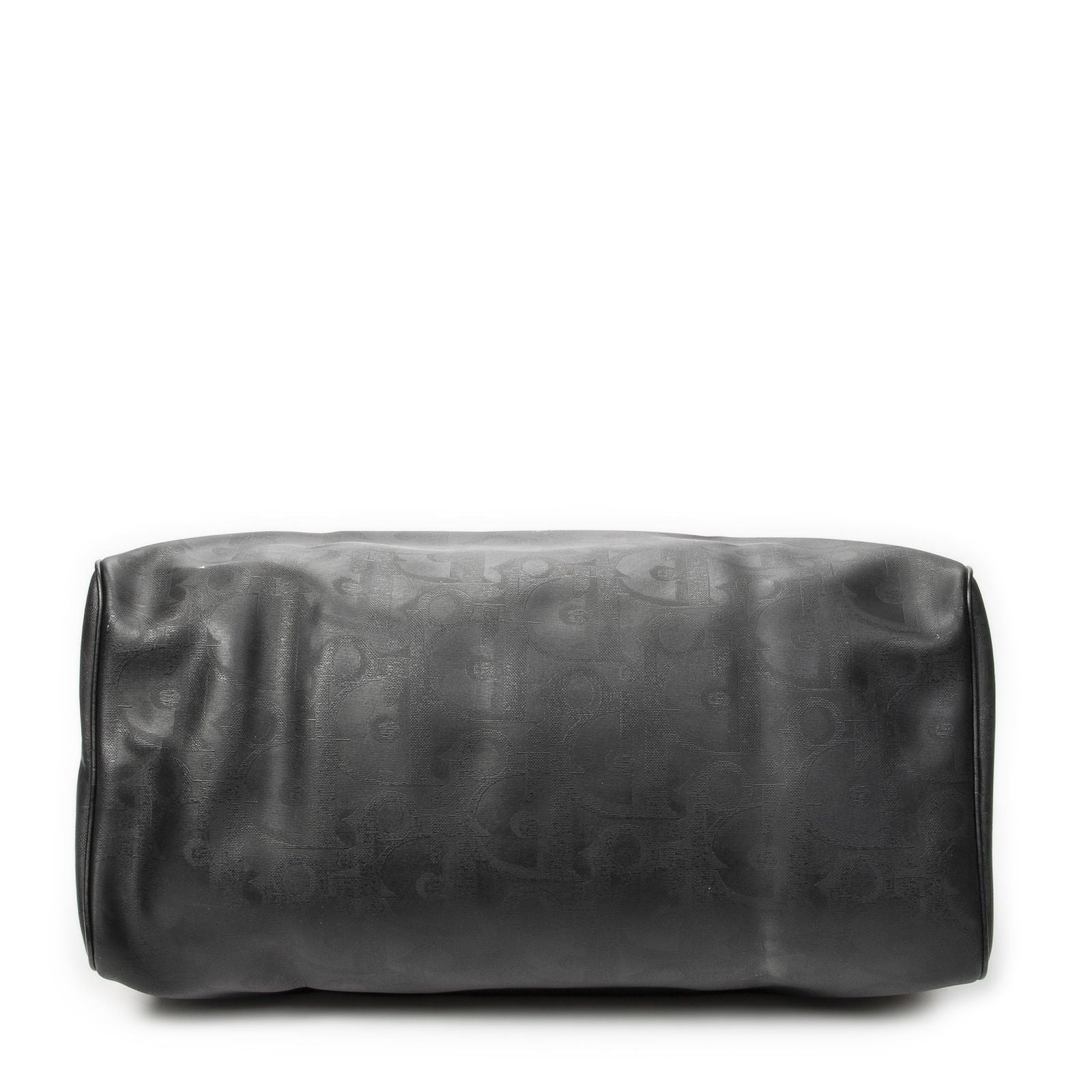 Dior Vintage Large Travel Boston Black Maxi Trotter Pattern Canvas Shoulder Bag — view 6