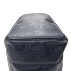 Dior Vintage Large Travel Boston Navy Maxi Trotter Pattern Canvas Shoulder Bag — view 8