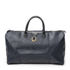 Dior Vintage Large Travel Boston Navy Maxi Trotter Pattern Canvas Shoulder Bag