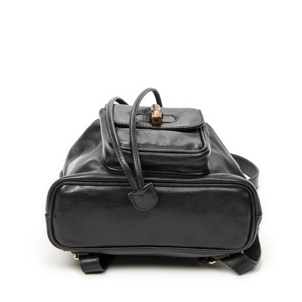 Gucci Mini Bamboo Backpack Black Calfskin Leather — view 6