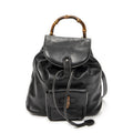 Gucci Mini Bamboo Backpack Black Calfskin Leather