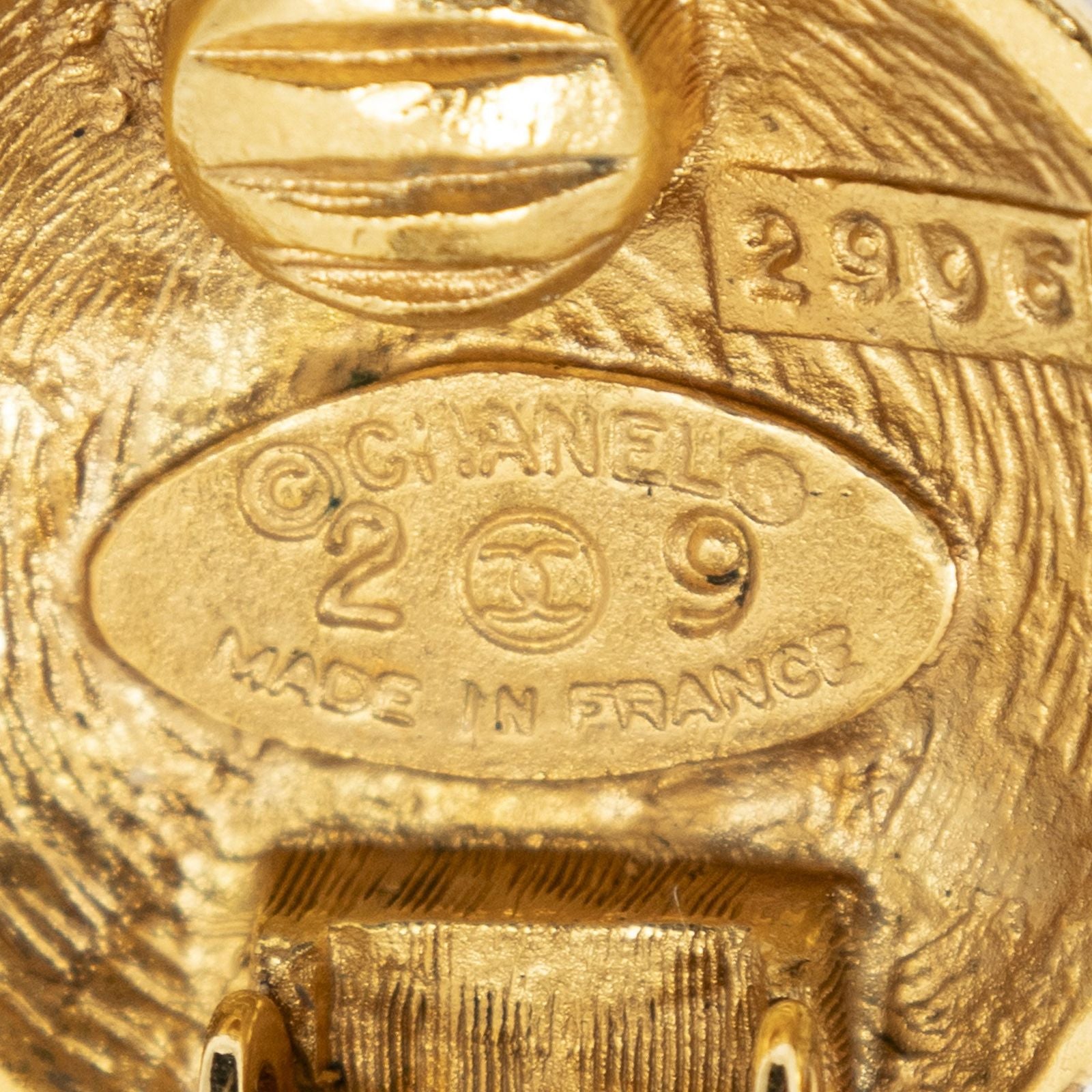 Chanel CC Logo Round Clip Type Earrings Gold Plated — view 3