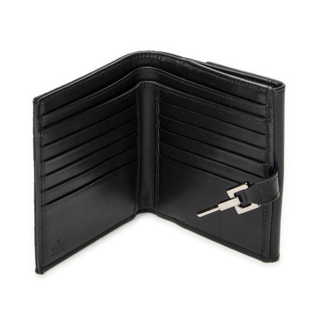 Gucci Jackie Compact Wallet Black GG Canvas — view 4