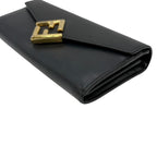Fendi Wallet FF Diamond Continental Leather Black Gold Folding — view 6