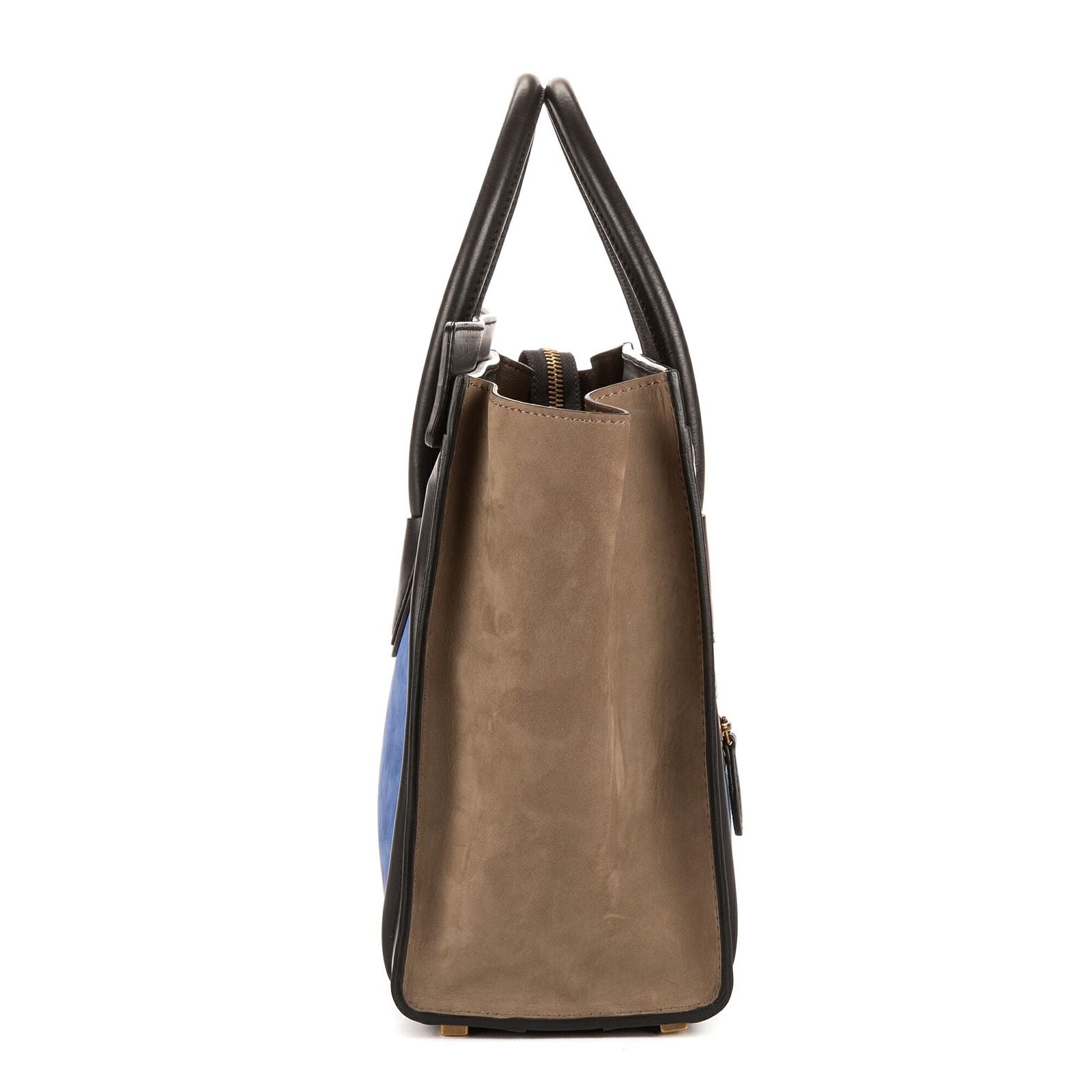 Celine Micro Luggage Tricolor Black Blue Calfskin Leather — view 4