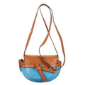 Loewe Gate Dual Brown Blue Calfskin Leather Messenger Bag