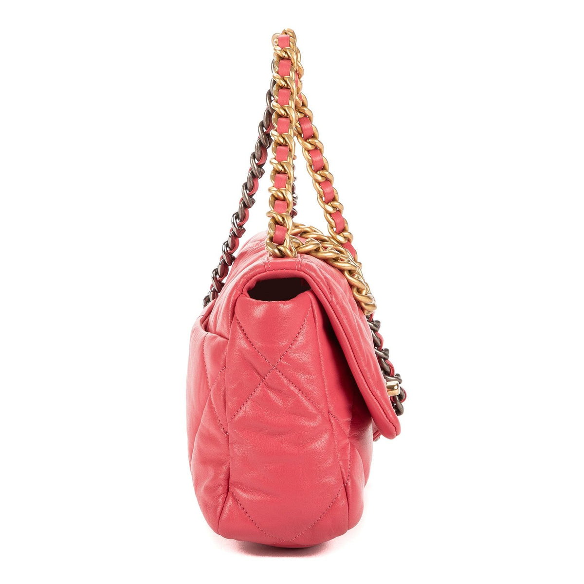 Chanel Classic 19 Flap Pink Quilted Lambskin Leather — view 4