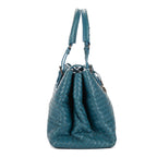 Bottega Venetaintreciatto Roma Blue Intrecciato Leather Shoulder Bag — view 4
