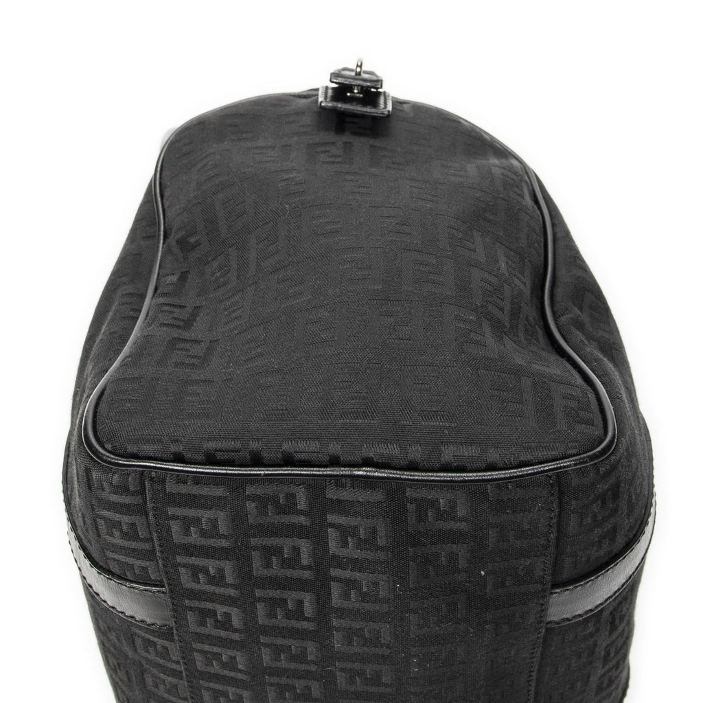 Fendi Forever Bauletto Boston Bag Black Zucchino Canvas — view 7
