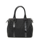 Fendi Forever Bauletto Boston Bag Black Zucchino Canvas