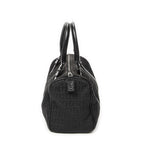 Fendi Forever Bauletto Boston Bag Black Zucchino Canvas — view 3