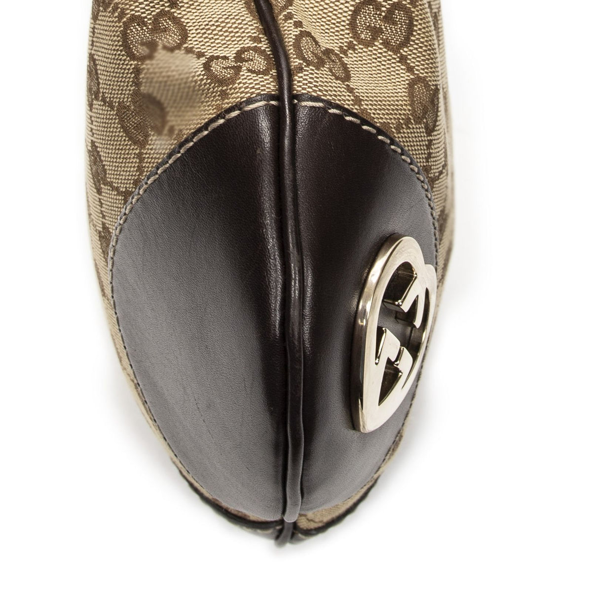 Gucci Bree Heart Crossbody Beige Dark Brown GG Canvas — view 7