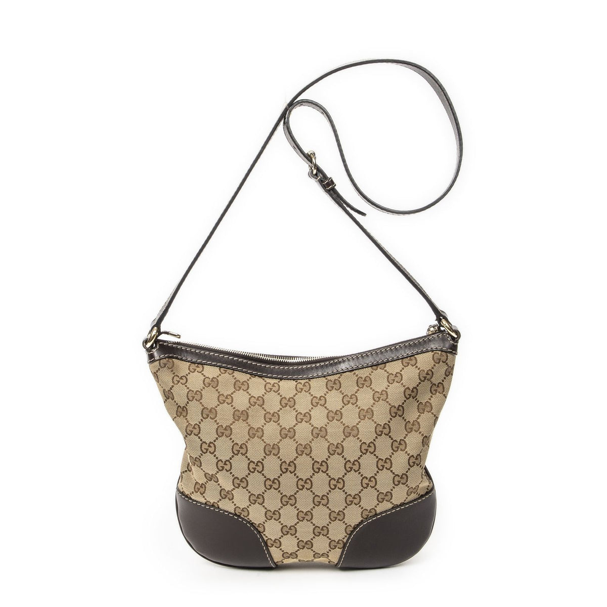 Gucci Bree Heart Crossbody Beige Dark Brown GG Canvas — view 5