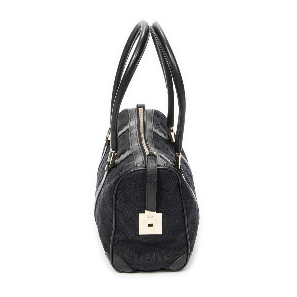 Gucci Small Boston Black GG Canvas Messenger Bag — view 4