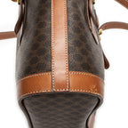 Celine Small Pop Tote Brown Macadam Canvas — view 7