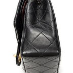 Chanel Quilted Double Flap Black Lambskin Leather — view 8